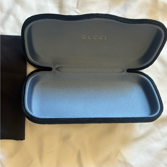 Gucci Black and Gray Eyeglass Case with Pouch - Picture 2 of 4